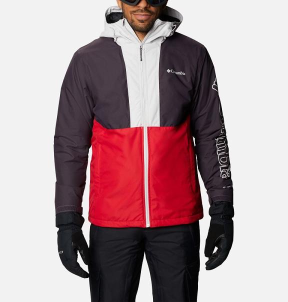 Columbia Timberturner Ski Jacket Red Grey For Men's NZ86413 New Zealand